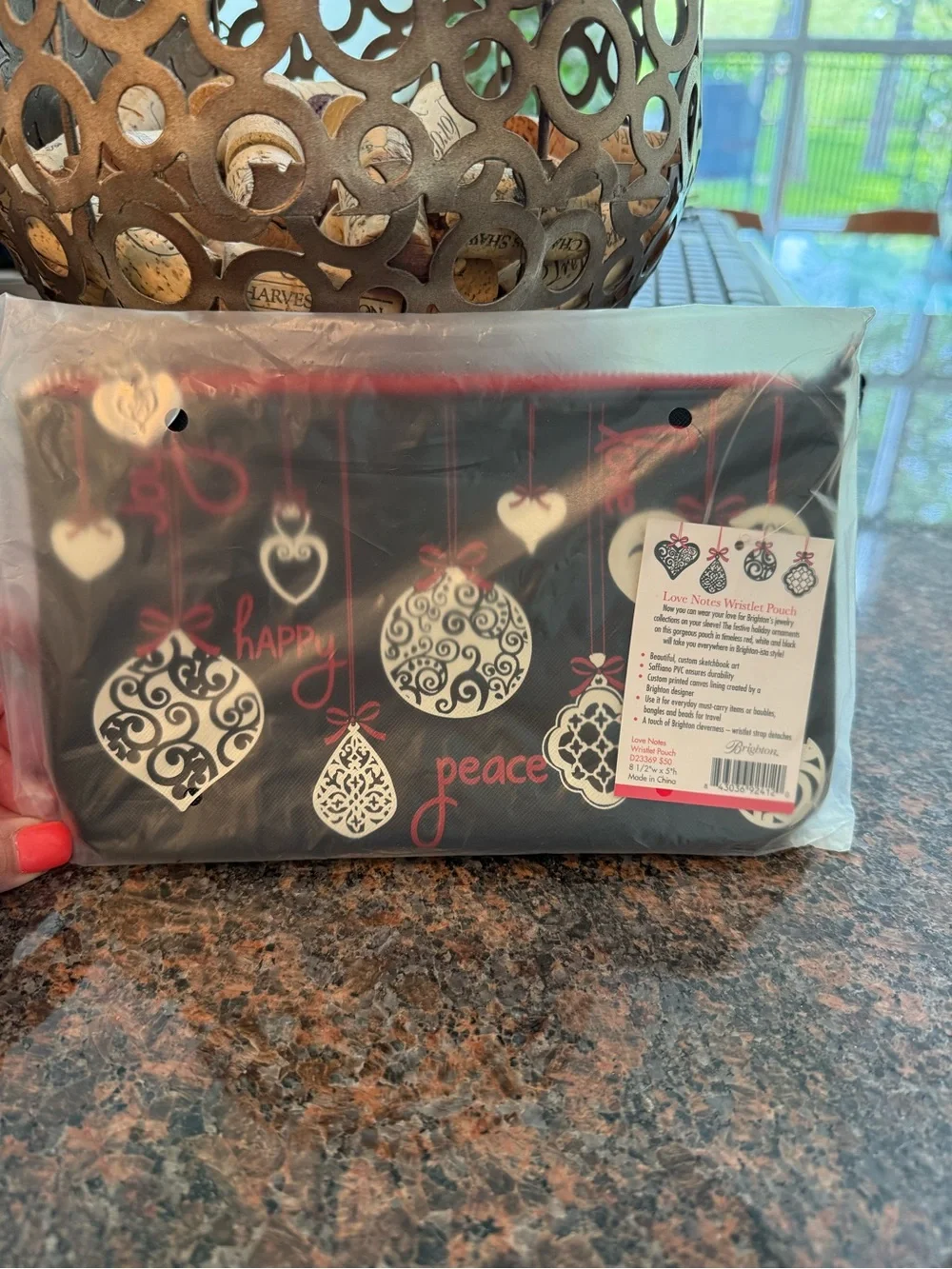 Brighton Love Notes Wristlet Pouch with Heart Ornaments
